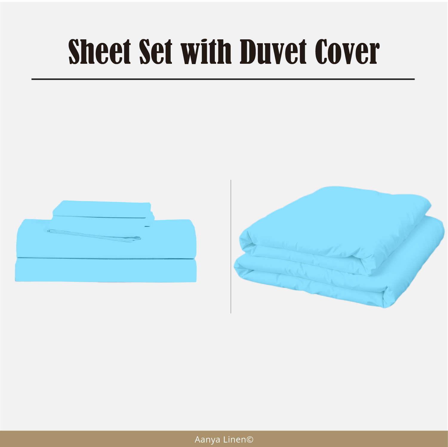 Light Blue Sheet Set with Duvet Cover