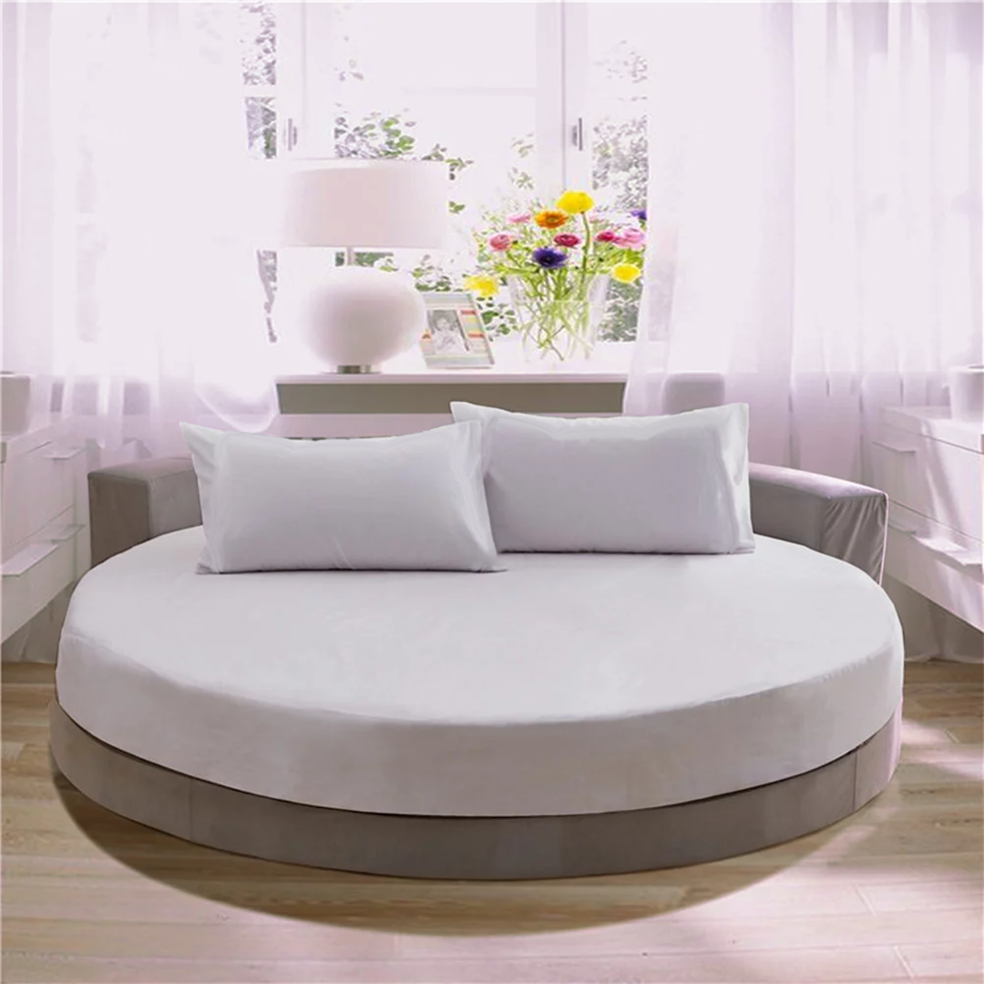 Light Grey Round Fitted Bed Sheets