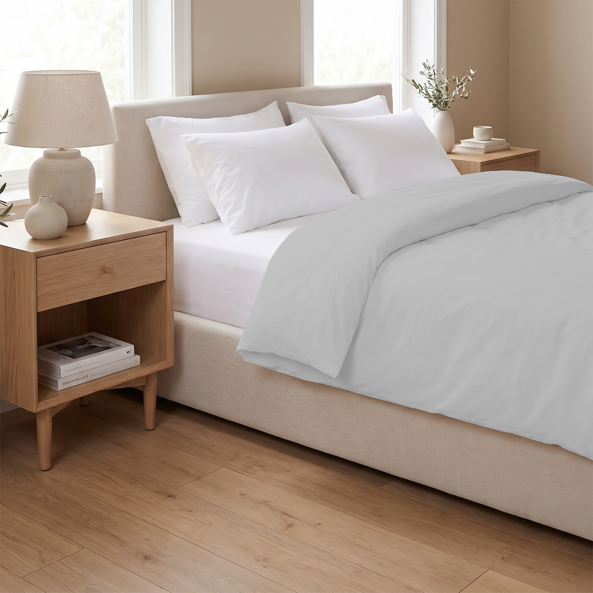 Silver Grey 600 Thread Count Duvet Cover | 100% Cotton Sateen
