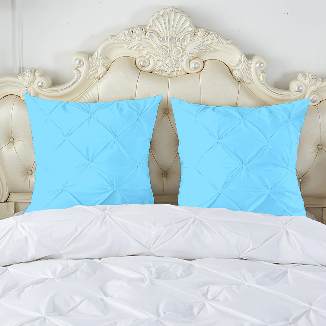 Light Blue Pinch Decorative Pintuck Euro Shams Bliss