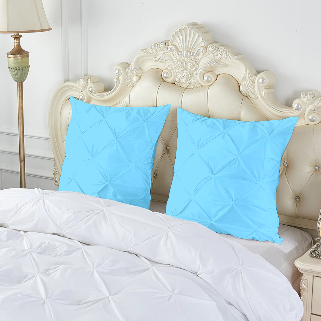 Light Blue Pinch Decorative Pintuck Euro Shams Bliss