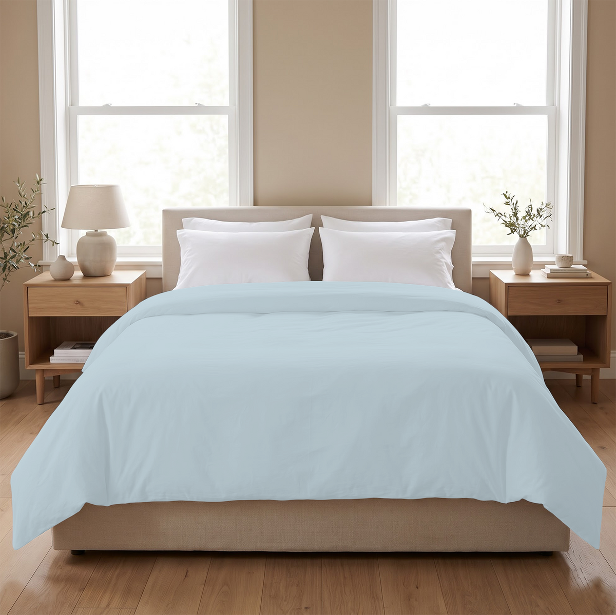 Sky Blue 600 Thread Count Duvet Cover | 100% Cotton Sateen