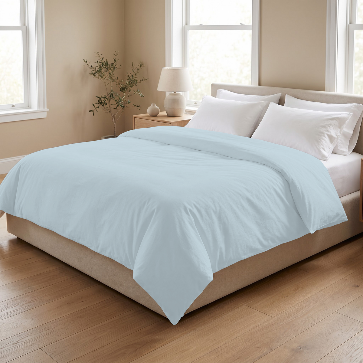 Sky Blue 600 Thread Count Duvet Cover | 100% Cotton Sateen