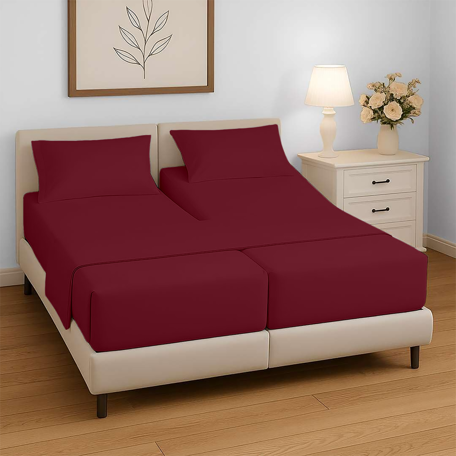 Burgundy Split Sheet Sets