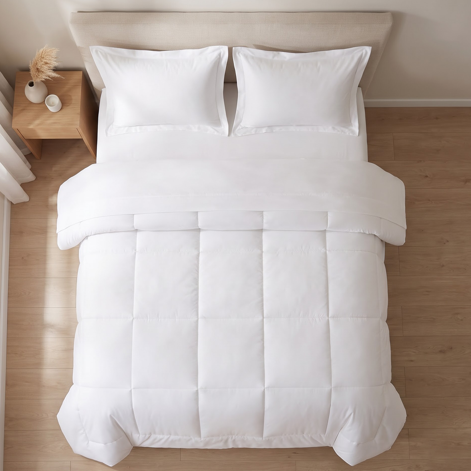 White Cotton Percale Comforter 