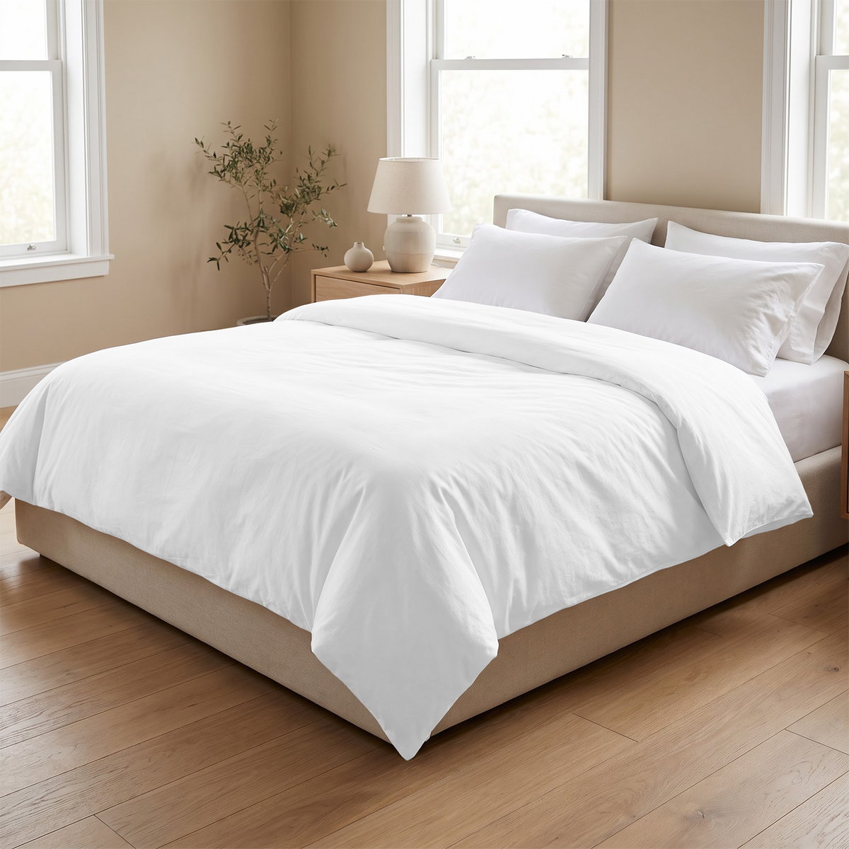 White 600 Thread Count Duvet Cover | 100% Cotton Sateen