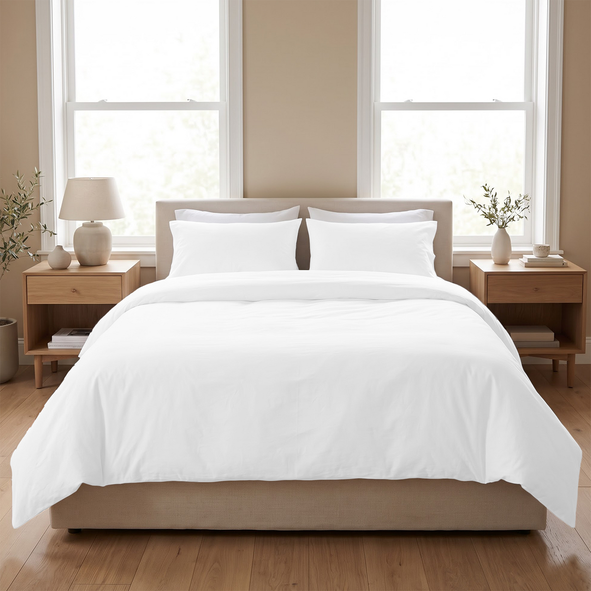 White 600 Thread Count Duvet Cover | 100% Cotton Sateen