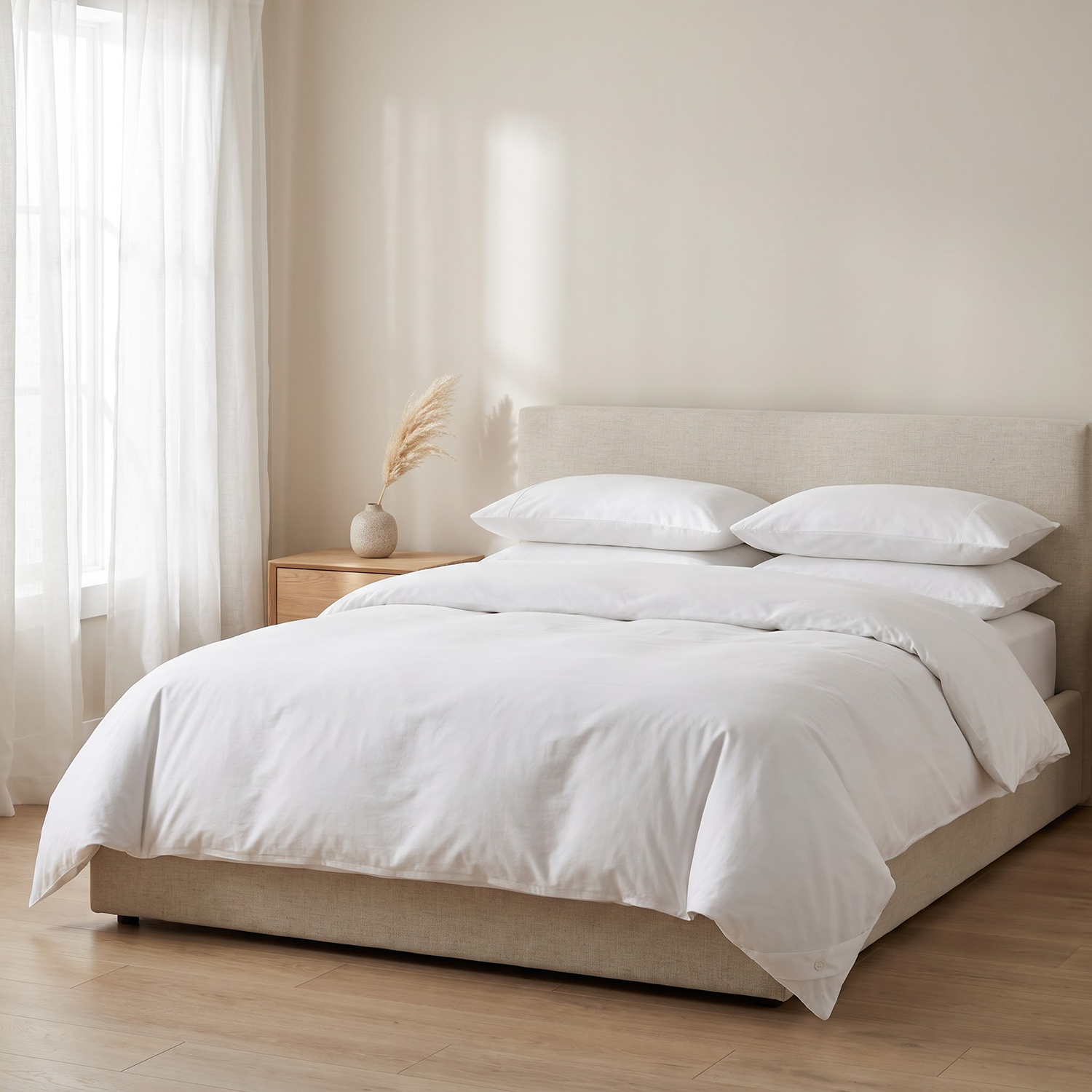 White Percale Cotton Duvet Cover