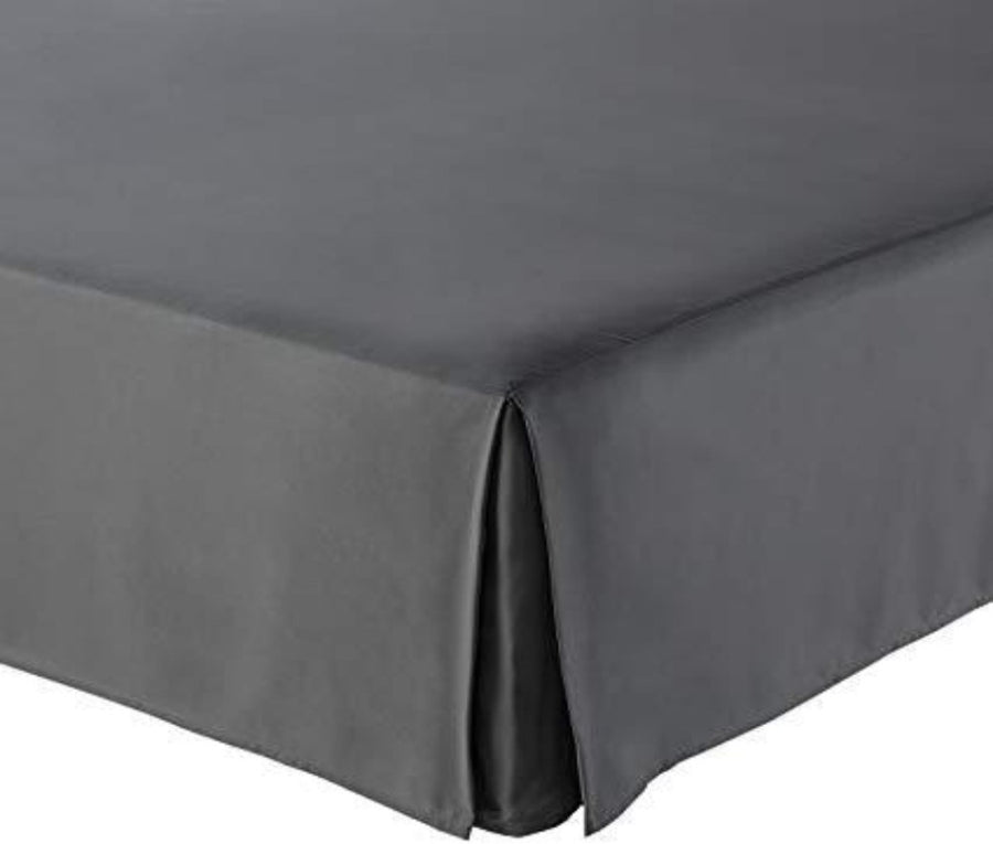 Dark grey bed skirt queen top