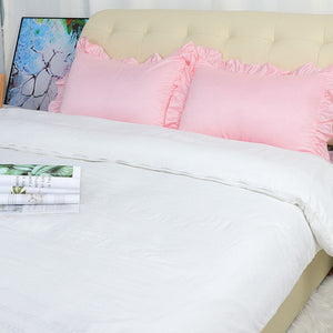 pink ruffle pillow shams